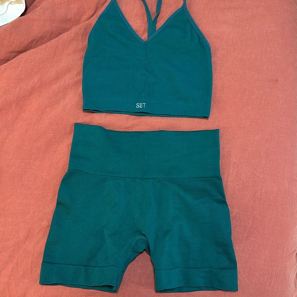 Dark green set active sculpt flex set
